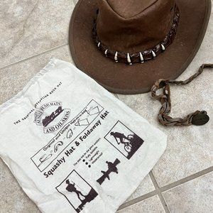 Authentic -  Kangaroo Bramah Bush Hat with Gator Skin and Teeth Hat band